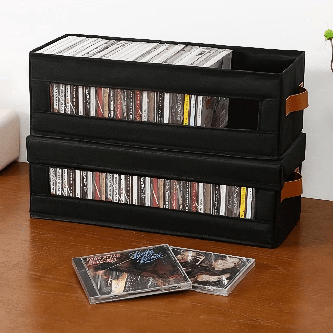 Mehrfachpack  DVD-* mit sichtbarem Fenster, staubdichter  DVD-Hllenhalter-Organizer mit Deckel Griffen * bis zu 37 Hllen *-Halter  fr Blu-ray- & *-Aufbewahrung  40,01 x 15,49 x 13,49 cm