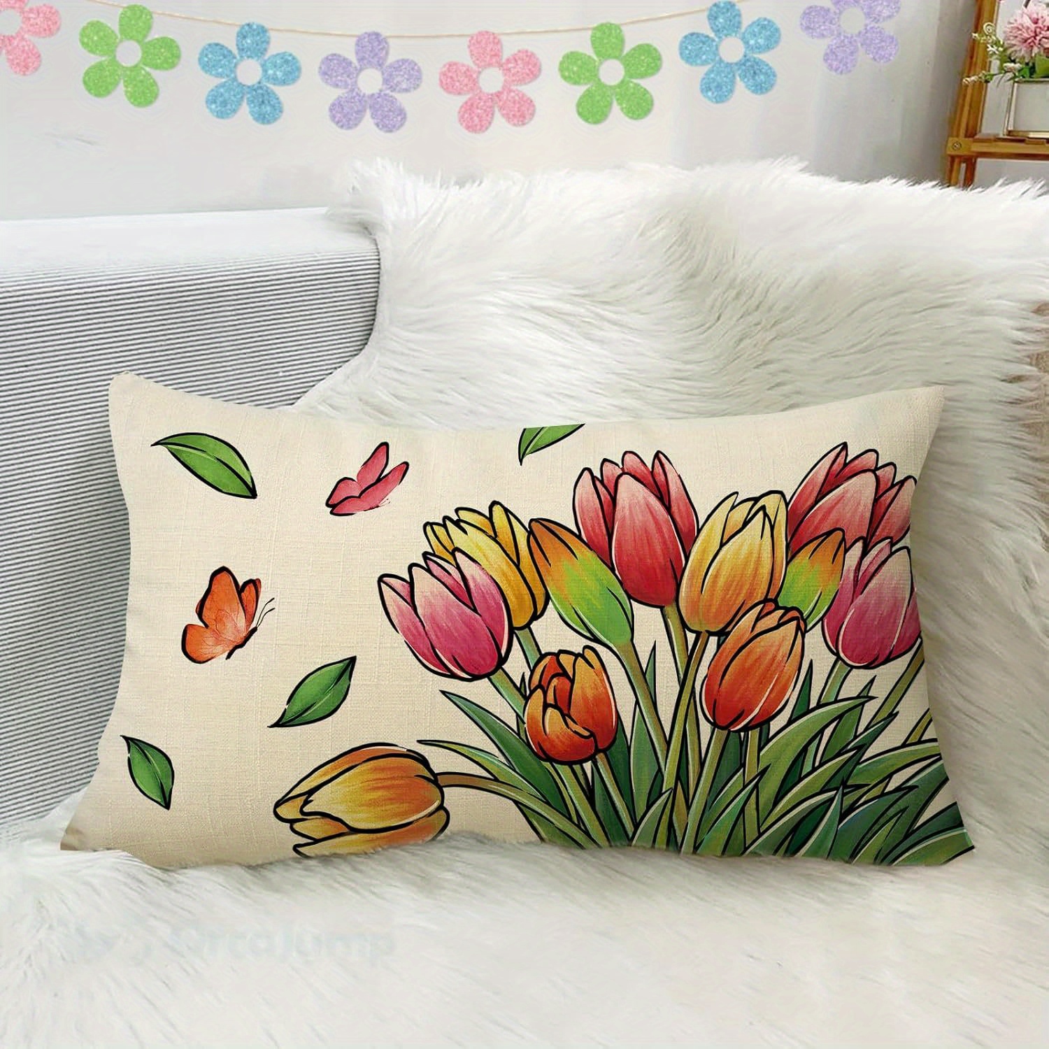 

12*20 , 1 Set, -sided, Lumbar Decoration Pillowcase, And Summer Rectangular Cushion Set Decoration, Sofa Sofa