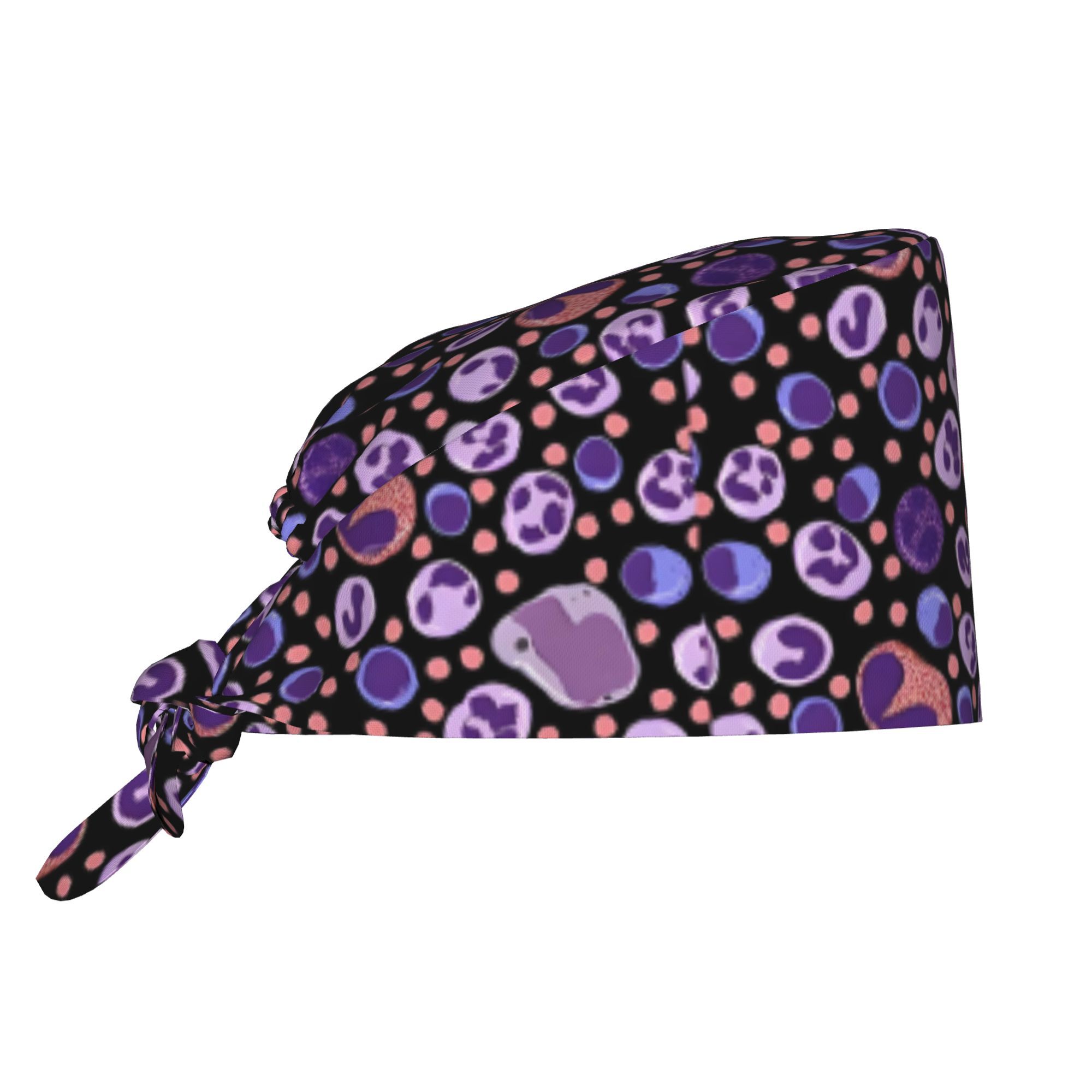TEMU Chef Hat Large Cell Pattern Black Background Work Printed For Men Lightweight Adjustable Dustproof For Chefs Nurses Engineers Gift Idea