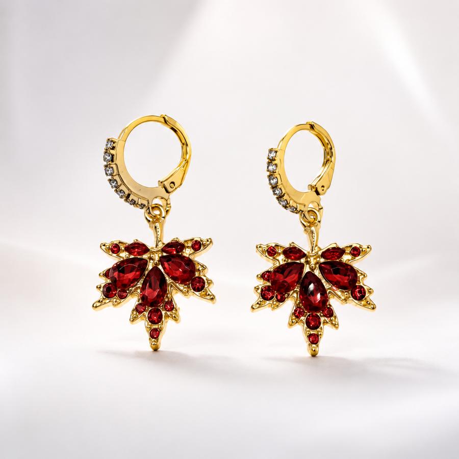 TEMU 2pcs Fashion Maple Dangle Earrings, Elegant And Stylish Drop Earrings, Ideal For Christmas, Halloween, Valentine's Day, Anniversary, Wedding,