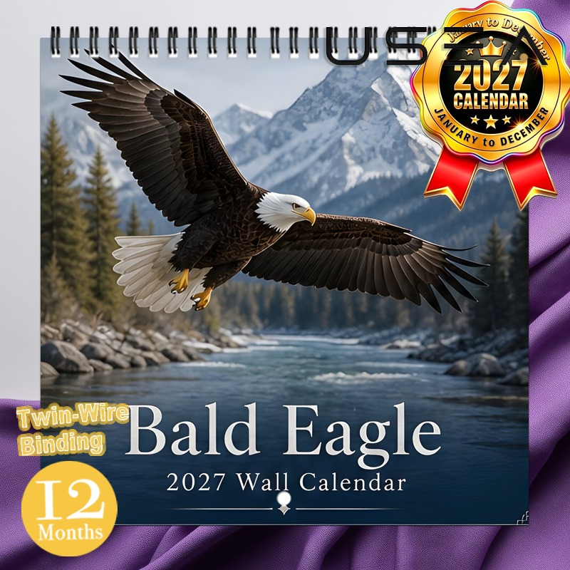 TEMU 2027 Wandkalender, 2027 Hoofduil Wandkalender, 12-Maanden Maandplanner, Dubbele Draad Spiraal Hangende Kalender (8.3X8.3 Inch), Amerikaanse