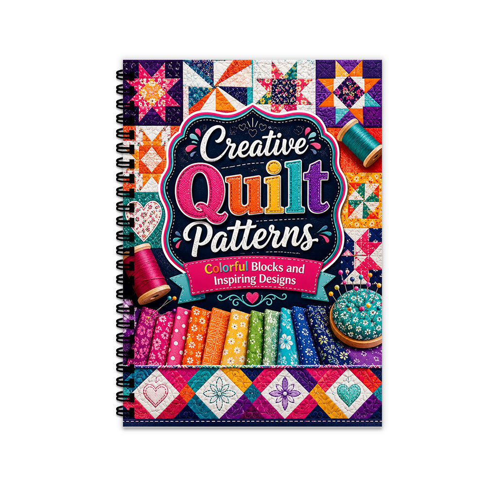 TEMU 1pc Subject Notebook Creative , Quilting Notes, Colorful Blocks, Designs, Sewing Journal, Quilt , Thickened, Eye-friendly Paper, Holiday Gifts