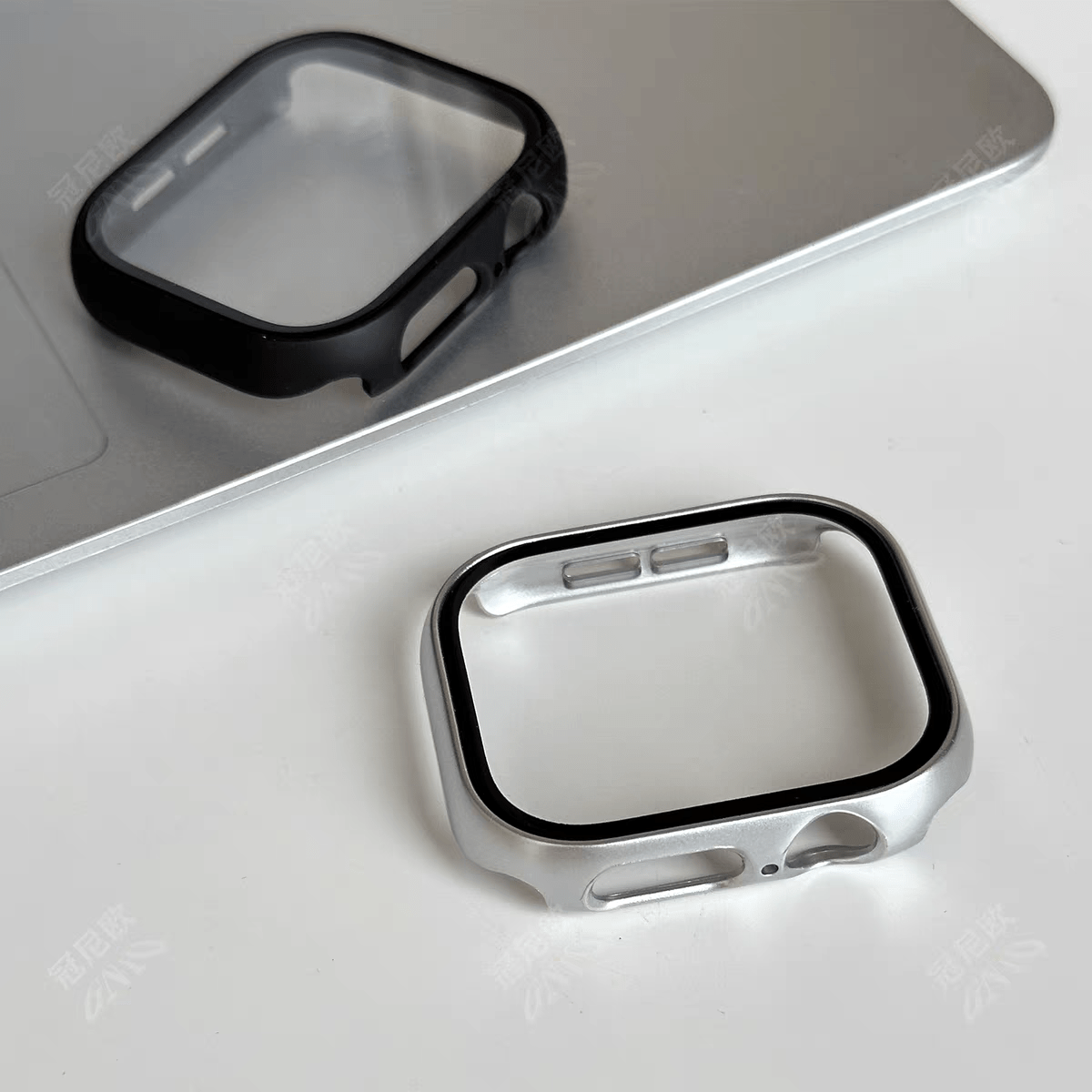 Vetro temperato + copertura per Apple Watch 11 10 9 8 7 46mm 42mm PC