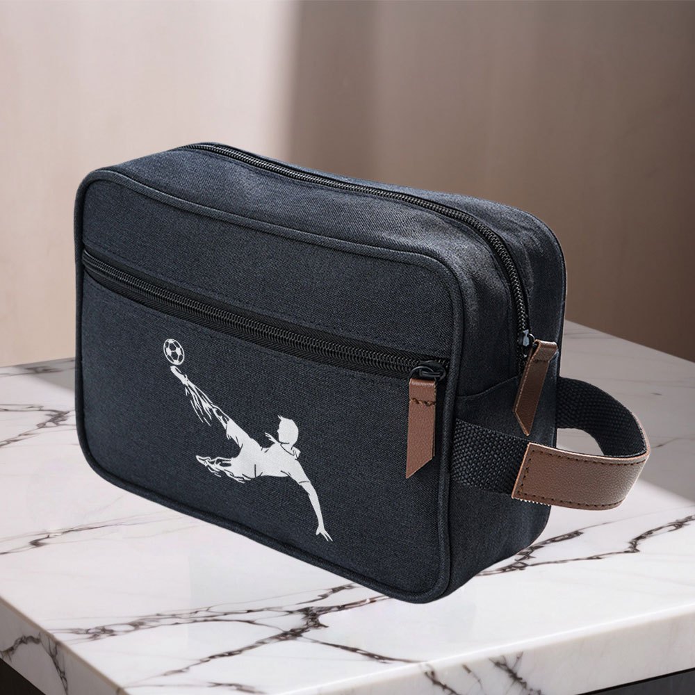TEMU 1 ud. Neceser de viaje de gran capacidad con estampado de de fútbol - de almacenamiento de cosméticos multi-bolsillo con compartimentos con