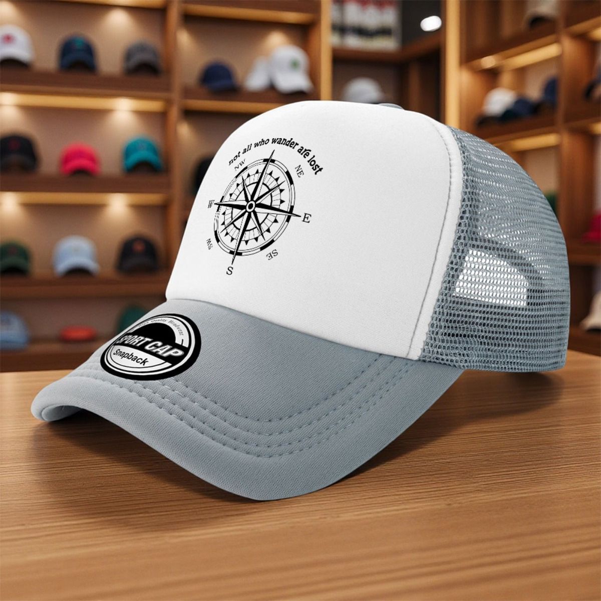TEMU Gorra de béisbol, gorra de pesca, gorra de , gorra de de 1 pieza con estampado elegante "No los que divagan están perdidos" con , confeccionada