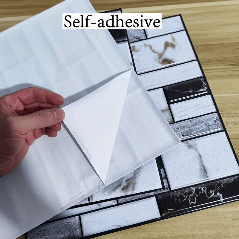 imagen del artículo 10 piezas de pegatinas para pared, decoración interior 3d    , accesorios de decoración para el hogar, azulejos decorativos colgantes, adecuados para decoración de paredes de cocina, papel tapiz autoadhesivo e impermeable