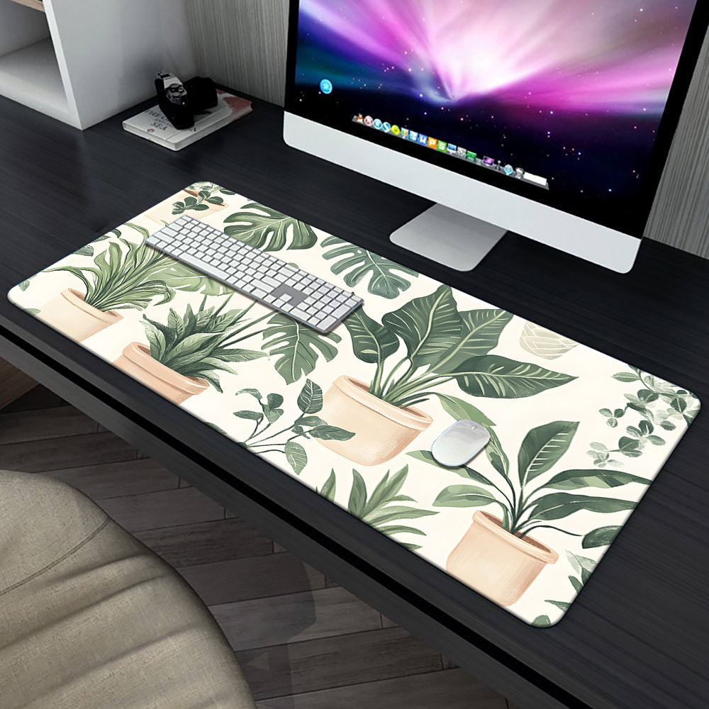 TEMU Mousepad For Green Plant Design, Gaming Additions For Keyboard, Office Computer Laptop Desk Mat, Rubber Non-slip Office Mouse Pad