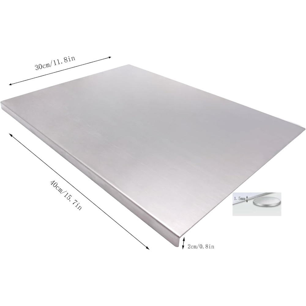 TEMU Large Cutting Board 201 Stainless Steel Cutting Board Metal Baking Mat Non Stick Thick Board Cutting Fruit Vegetable Meat Kneading Rolling Bread