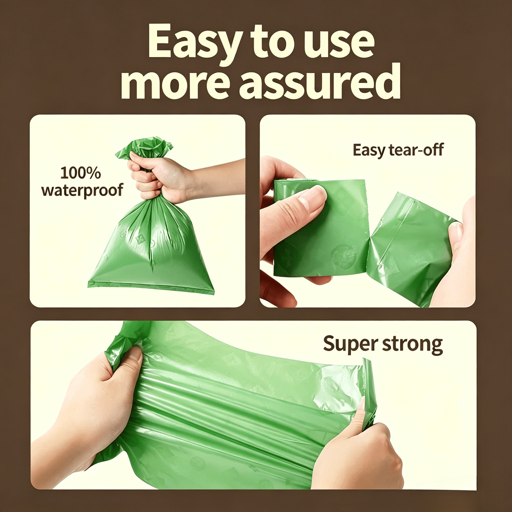15 45pcs 1 3 rolls green scented dog   bag refill rolls extra thick heavy duty tear resistant pet waste bags leak proof portable disposable poo bags for small medium large dogs puppies cats kittens outdoor walking yard litter cleaning Product details 0
