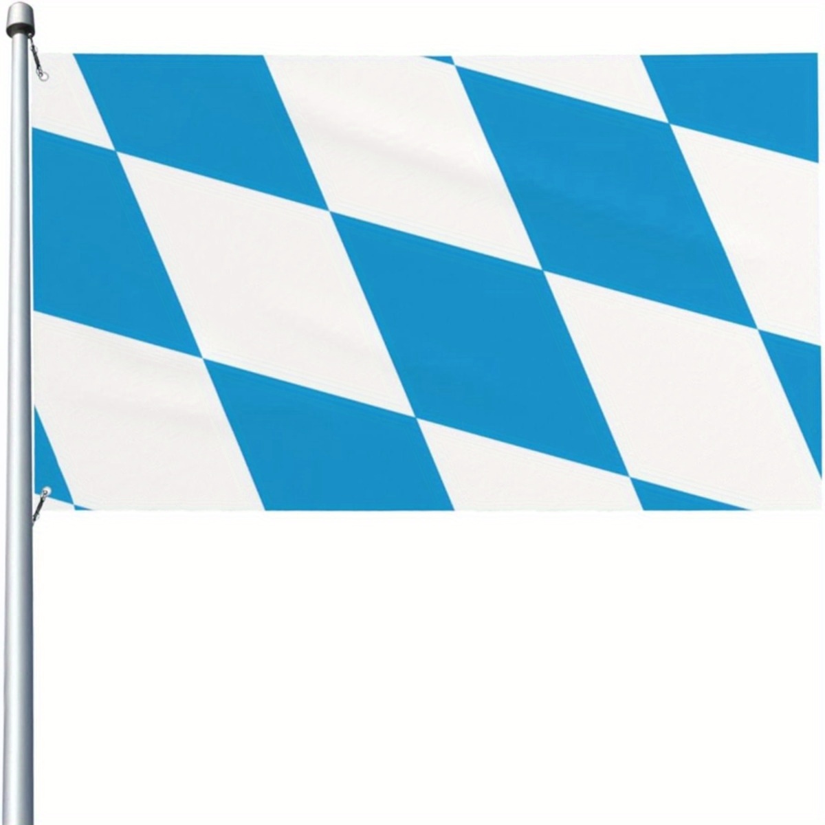 TEMU 1pc Flag - Outdoor Flag, Durable Polyester, Blue And White Checkered Design, Perfect For Festivals, , And Home Decor, Outdoor Holiday Decoration