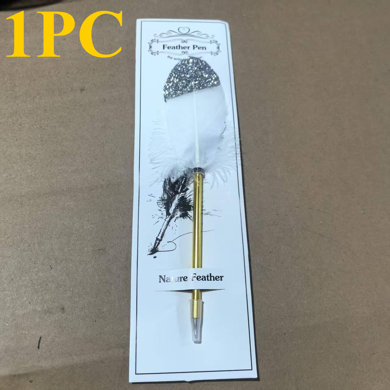 Image of Vintage Feather Ballpoint Pen - Adult Goose Feather Calligraphy Pen - Business Gifts And Birthday Presents For Random Styles