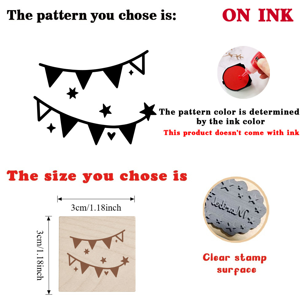 Multifunctional Wooden Rubber Stamp for Party Decorations