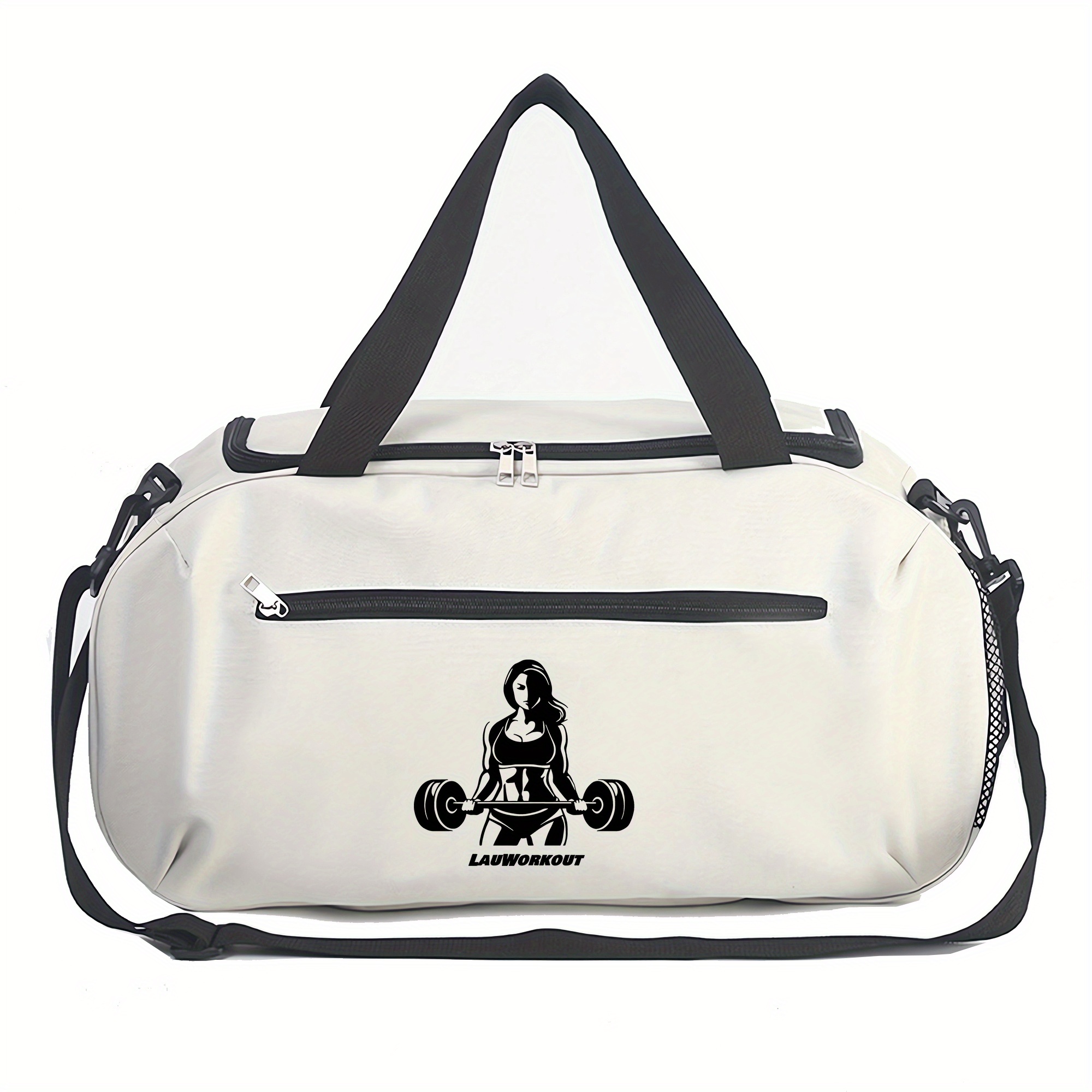 TEMU [Estampados Temáticos de Fitness] Bolso de Equipaje con la "Who Fitness", Bolso Deportivo de Gran Capacidad con Reforzadas, Bolso para Gimnasio,