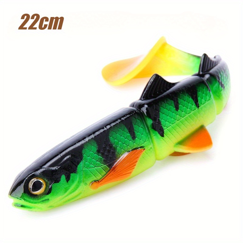 1pc Bionic Soft Bait T-tail Three-section Swinging Fish 16cm/22cm Lure For Pike Sea Fishing Bait Boat Fishing Beach Fishing Long-distance Slow Sinking