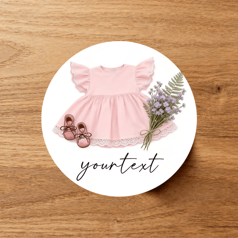 TEMU Gepersonaliseerde Baby Shower Stickers Geschikt voor Doop, Verjaardag & Feestdecoratie - Aangepaste Naam & Tekst Glitter Ronde Labels voor