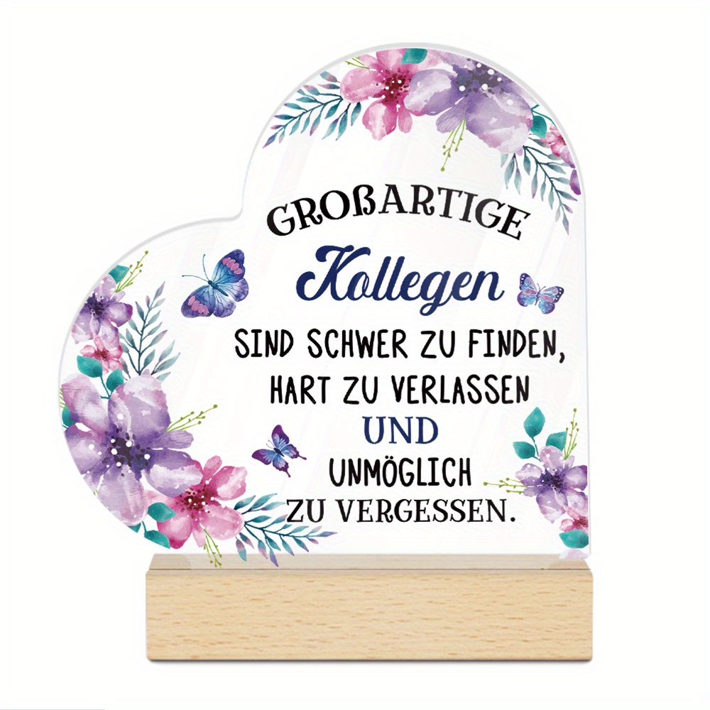 E-shop 2D Flat - [2D Flat] Ein vielseitiges Stück für alle Jahreszeiten. Dieses Acrylschild präsentiert ein herzliches deutsches Zitat: "Ausgezeichnete