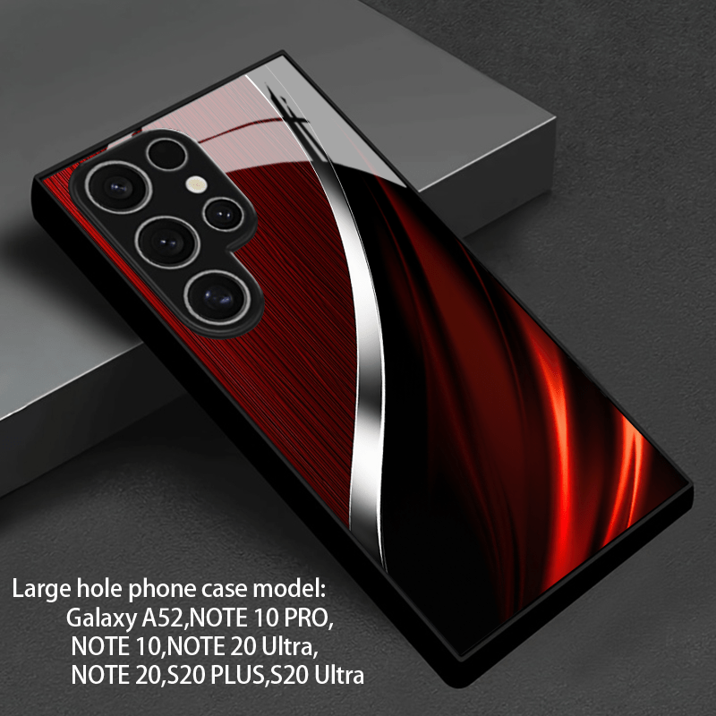 TEMU Phone Case: [2d Flat][2d Flat] Red And Black Metal Phone Case, Suitable For Galaxy A56 A36 A55 A35 A06 A05 A14 A24 A34 A54 A16 A05s A25 A15 A33