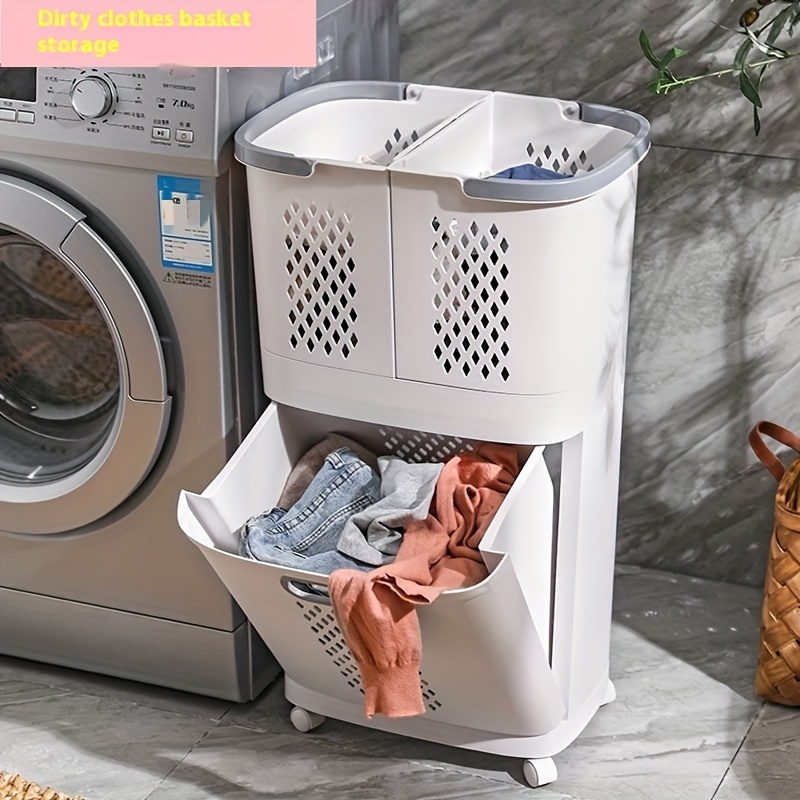 

Modern Large Laundry Basket With Compartments And Storage Space - Made Of Plastic, To In Bathrooms And Homes, Suitable For Organizing Baskets, Boxes And Containers, Laundry Basket, Laundry Baskets