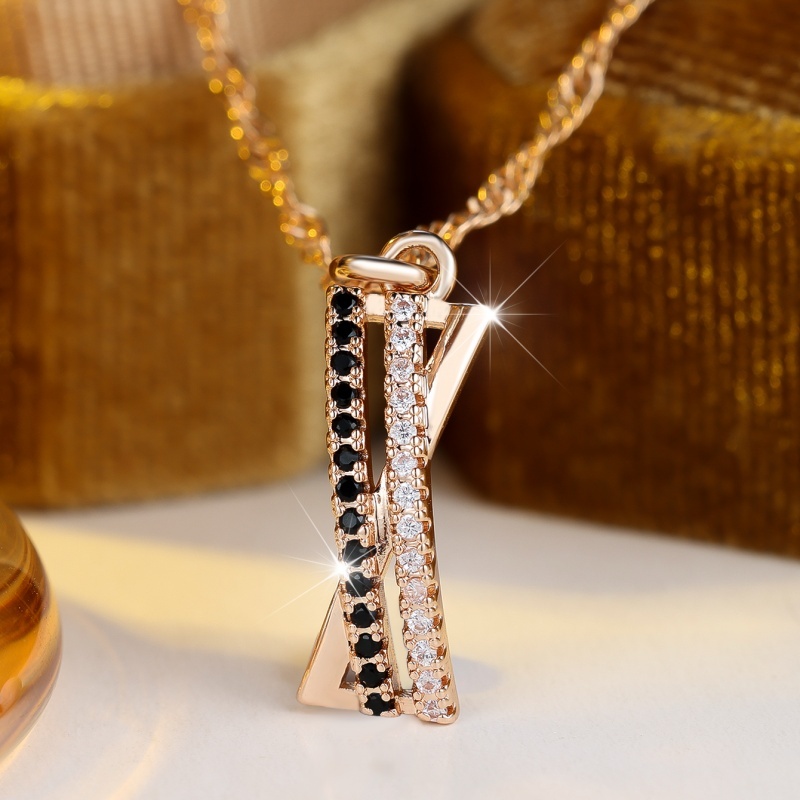 Exquisite KC Plated Golden Necklace with Cross Design