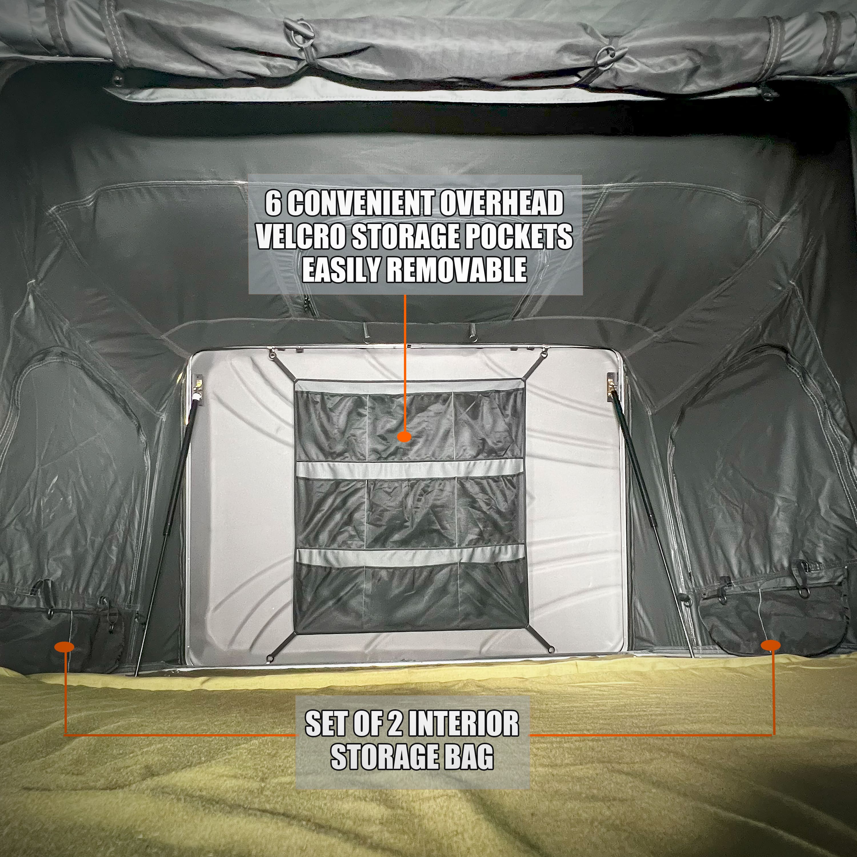 bivvyy v2 quick   up hardshell roof top tent heavy duty suv truck roof tent with tent fly weather camping shelter vehicle mounted for setup zippered door no external poles required Product details 5