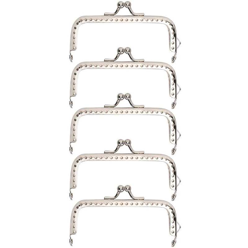 TEMU 5pcs Square Metal Frame Clasp Lock, Purse Vintage Coin Handbag Accessories For Making Diy Craft Supplies Durable Bag Sewing Clutch Purses Frames