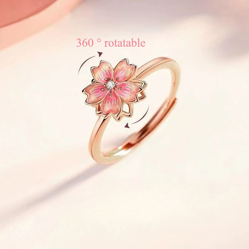TEMU 1pc Of Rotating Peach Ring, A Women's Anxiety-relief Ring, Hypoallergenic, Perfect As A Birthday Gift For Your Girlfriend