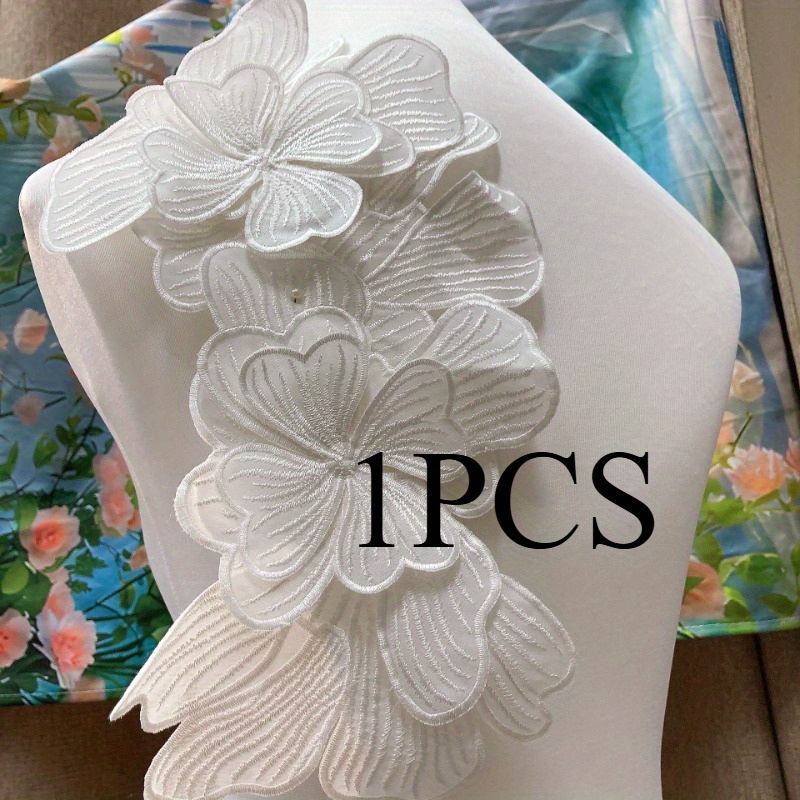 TEMU 1pc Large Floral Decoration - Elegant Floral Lace-like Pattern, For Wedding, Birthday, Mother's Day - Crafting, Cake Decorating, Clothing