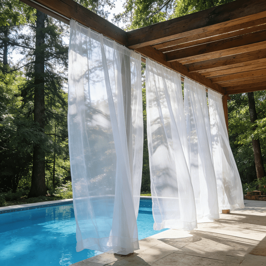 TEMU Rideaux d'extérieur Grande Taille Moustiquaire Rideaux Tulle 160 X 280Cm - 2pcs, Tringle à Rideau et Protection Intérieure Chambre à Coucher