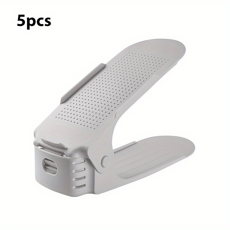 TEMU 5pcs Double Layer Shoe Slot, A Easy Household Dormitory Shoe Storage Tool That Space. The Shoe Rack Adjusted And In A Shoe Cabinet, Making It