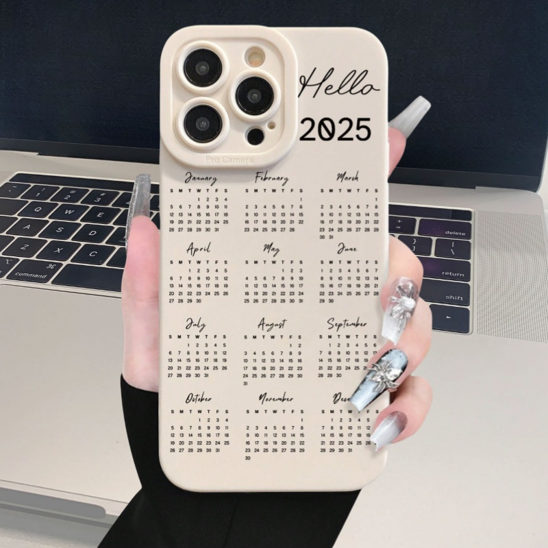 

Coque de Téléphone Portable TPU Blanc Calendrier 2025, Adaptée pour les Séries Apple 15 14 Pro Max, Cadeaux du An, Cadeaux de Festival, Anniversaire, Petite , Petit Ami, Ami ou Toi-