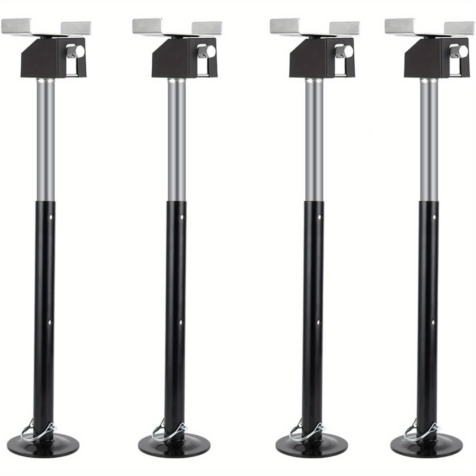 TEMU 4 Pack Rv Slide Out Support Jacks Stand With 2 - Heavy-duty Steel Supports Up To 5000 Lbs, Adjustable Height From 21.06" To 34.25" - Black Camper Support Jacks