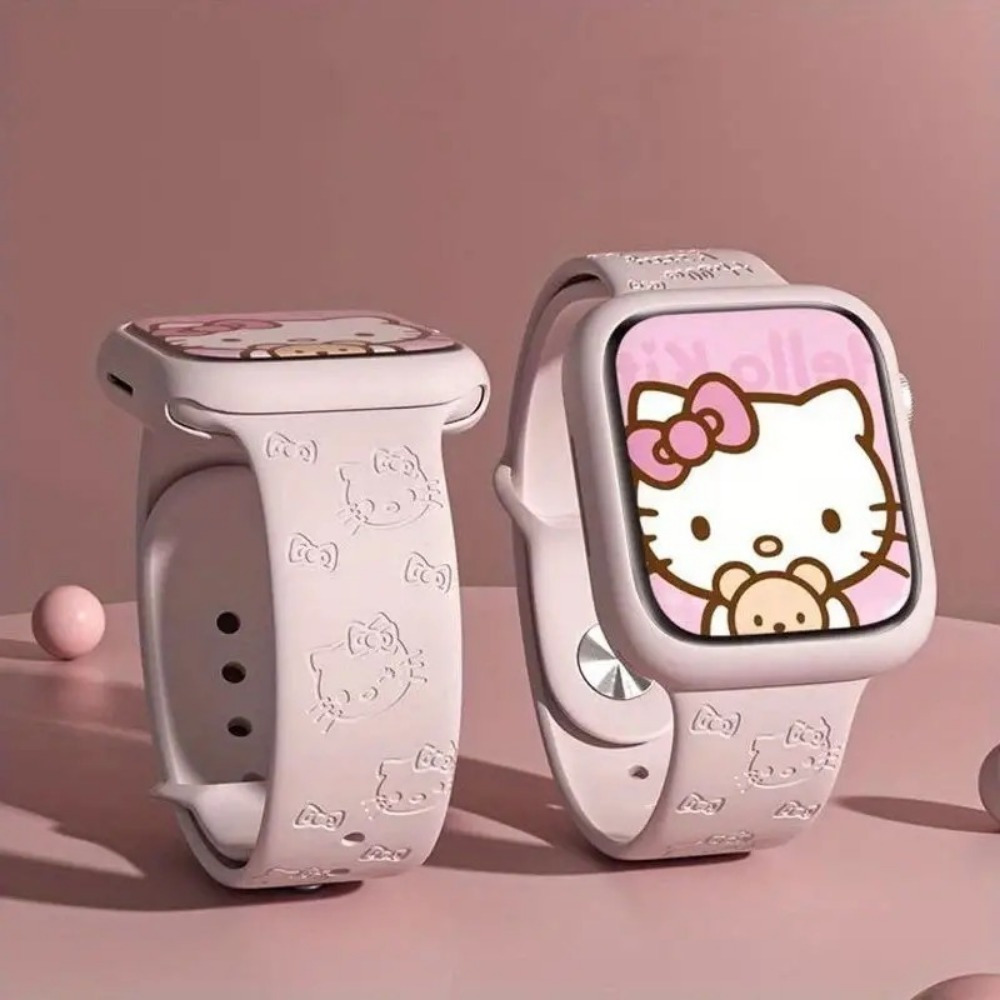 

Trendy Cartoon-themed Silicone Strap For Apple Watch /8/7/6/5/4/3/se, Accessory, Engraving, Brand Printed