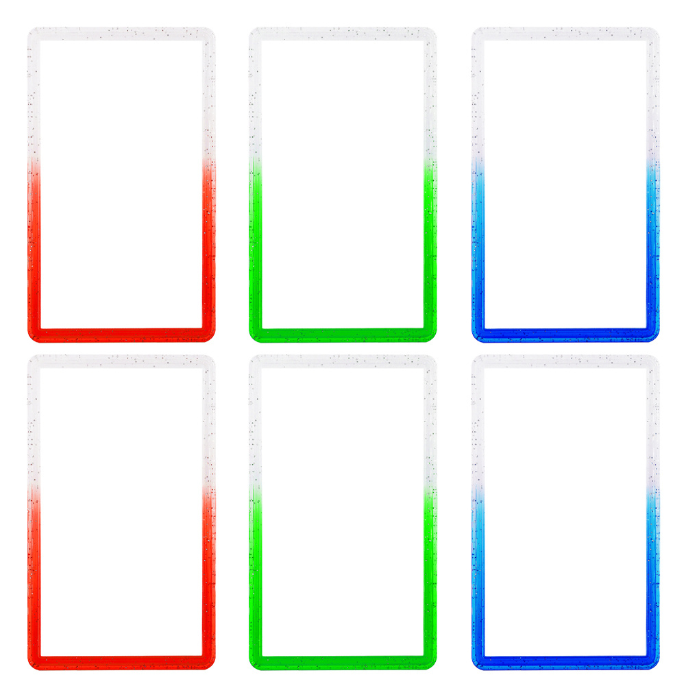 TEMU 6-pack Stackable Slab Guard For Psa 35pt Card Birck, Tpu Slab Bumper Guard Protector For Psa Graded Card , Gradient Color Glitter Edition