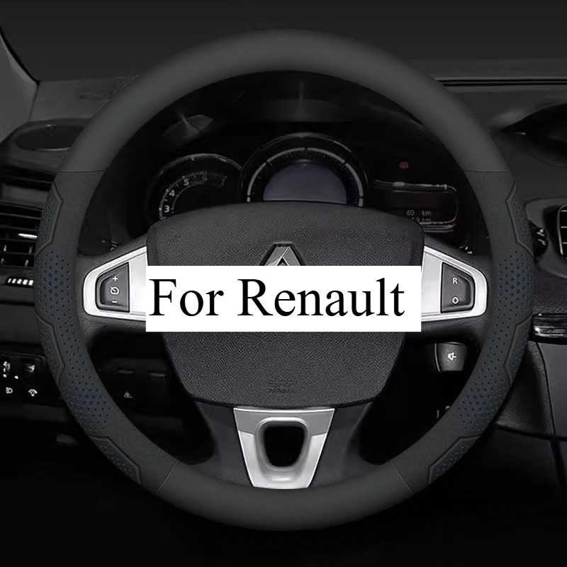 TEMU Carbon Fiber Suede Steering Wheel Cover For Renault Models Including , Megane 3, Scenic, , , , , , , And Duster