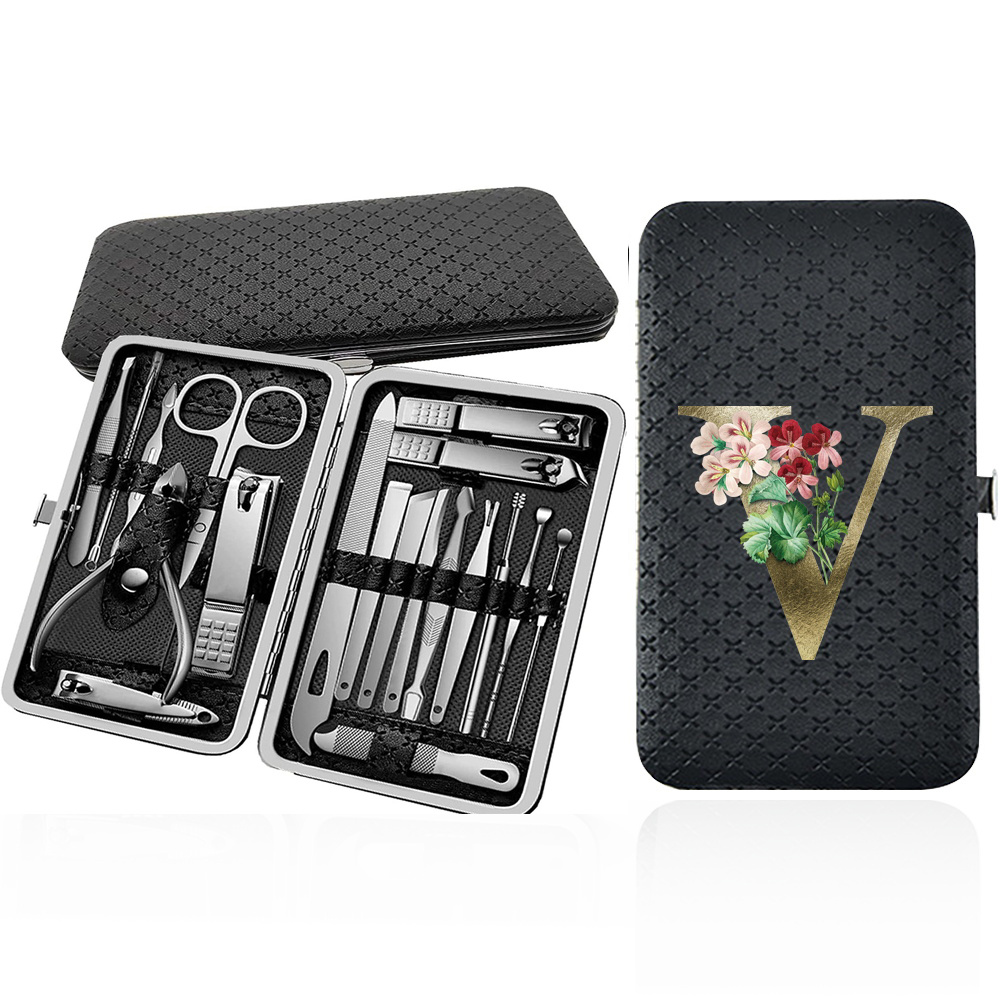 19pcs Professional Nail Clipper Set with Care Tools