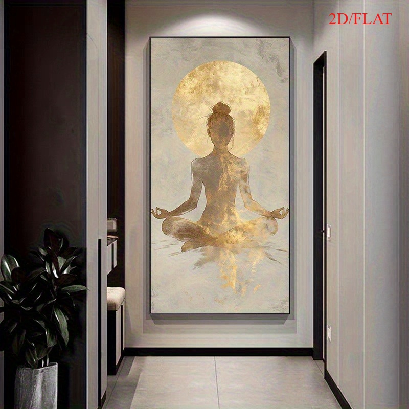 E-shop 2D Flach, 1 Großes Modernes Abstraktes Meditations-Leinwandbild, Hochwertiger 2D Flach-Leinwanddruck, Ideal zur Dekoration in Wohnzimmern,
