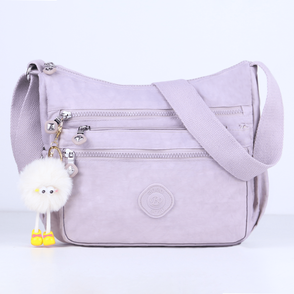 stylish lightweight multi pocket unisex crossbody bag with pendant elegant durable womens shoulder bag sturdy anti theft womens crossbody bag durable fabric multiple compartments adjustable straps perfect for travel daily use commuting Product details 19