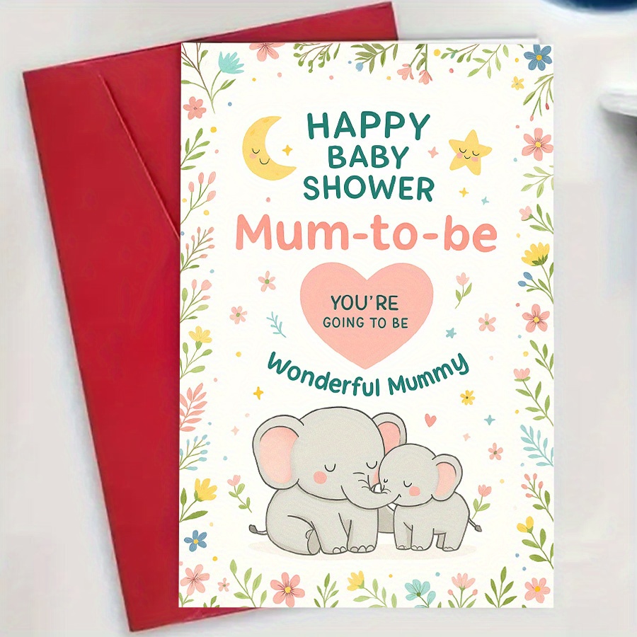 TEMU A Baby Shower Card Featuring An Adorable , Ideal For Expecting Mothers. A Wonderful Gift From To Commemorate This And Love And Encouragement,