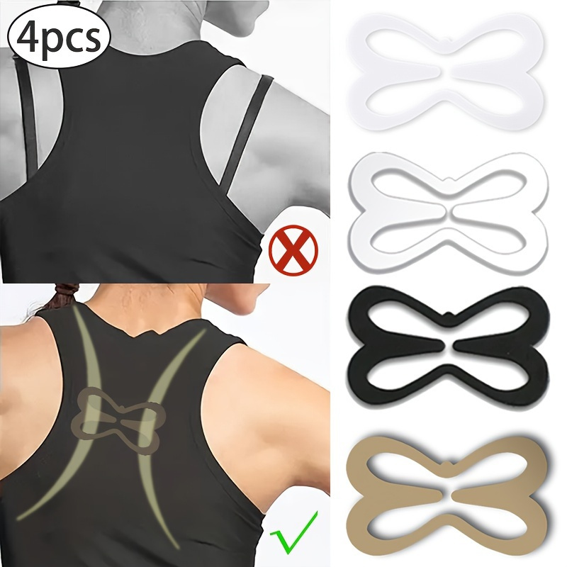 Fashion Butterfly Bra Strap Clips, Anti-Slip and Breast Lift Accessories for Backless Tops and Dresses with Hidden Straps