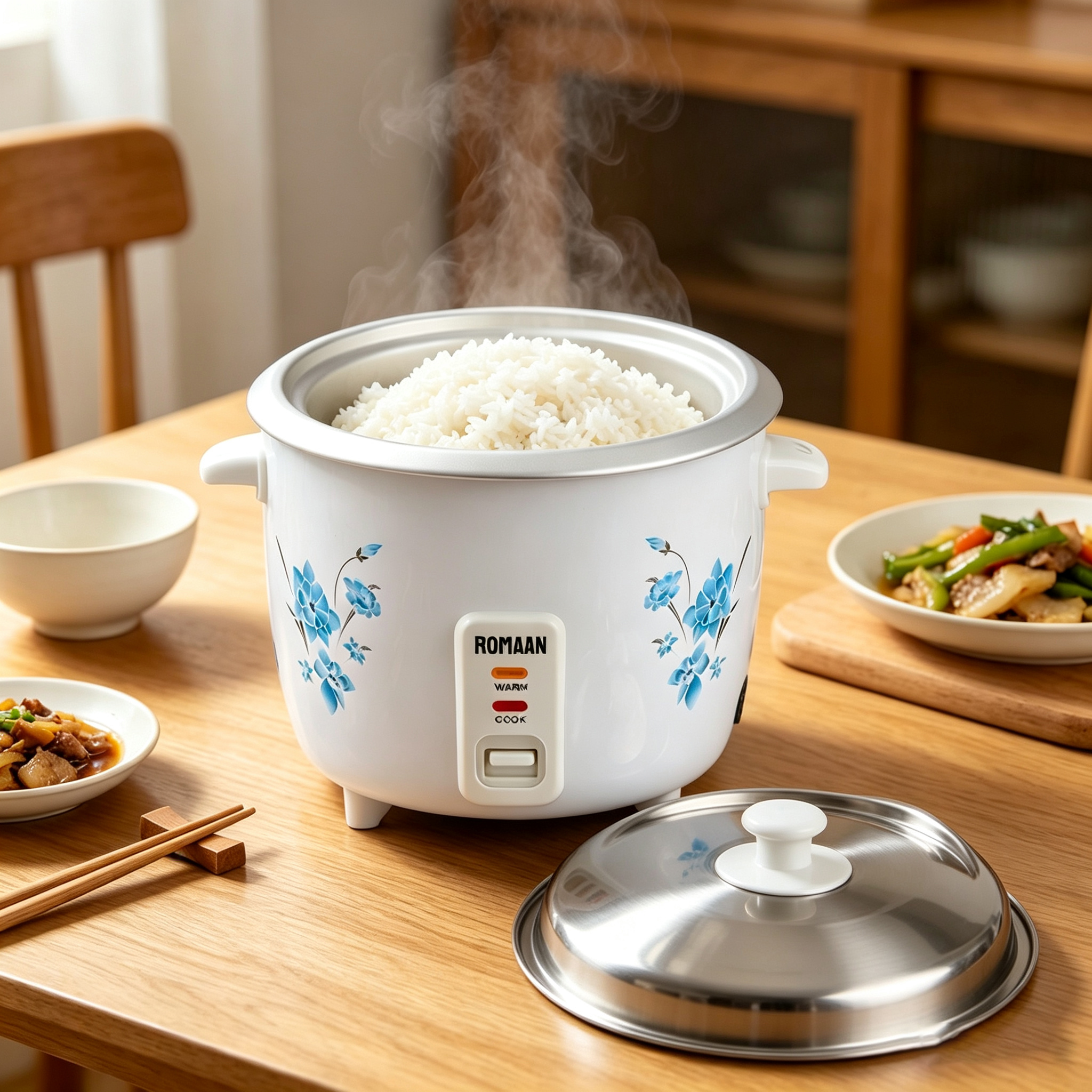 Image of 1l Mini Electric Rice Cooker With Removable Inner Pot, Grain And Oatmeal , -switch Design, Capacity For 2-5 People, Auto , Easy To Clean, White