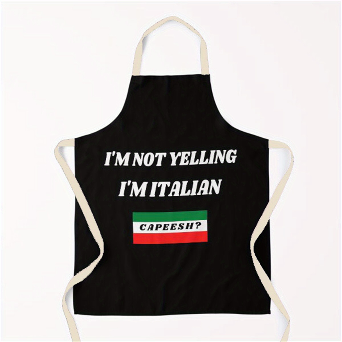 TEMU 1pc Funny Apron With " Yelling I'" Saying & Italian - Heavy-duty Kitchen Apron For Cooking, Baking, Housework - Italian Mom, , Pasta-making Gift