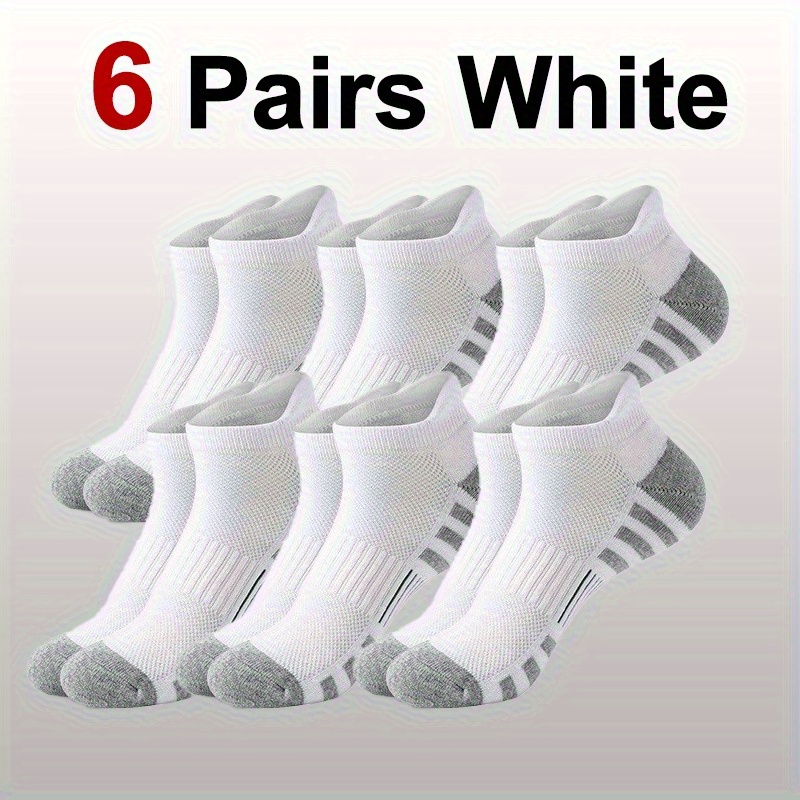 Image of 12/6 Pairs Men Basketball Sports Sock Fashionable Running Mesh Sweat Absorbing Breathable Leisure Sports Sock