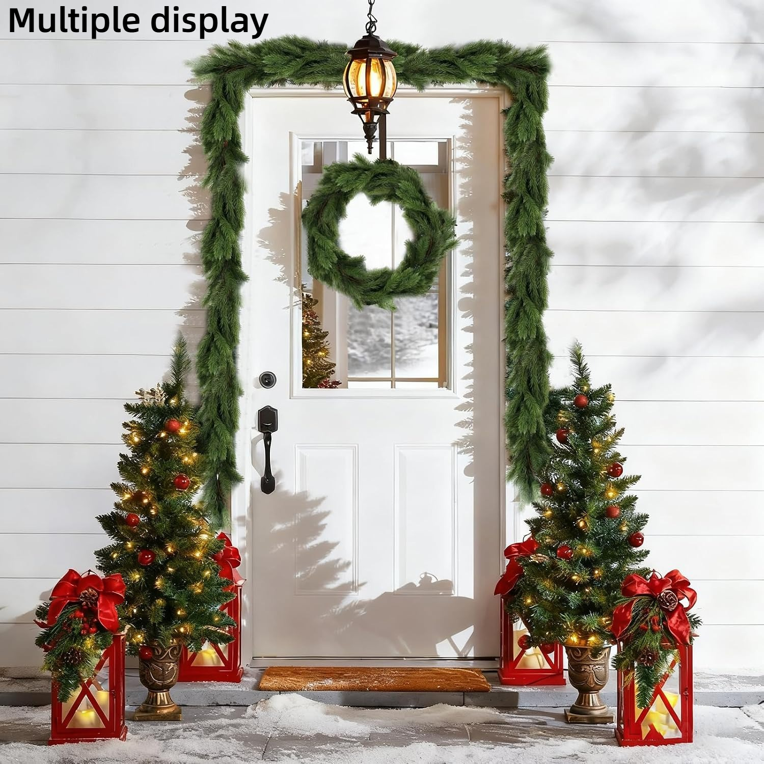 TEMU Garland, 1pc 6.2ft Long Artificial Greenery Wreath, Pine Branches, Artificial Christmas Wreath, Suitable For Staircases, Mantels, Fireplaces,