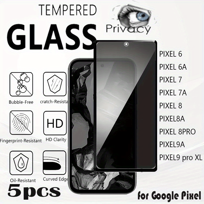 Privacy Tempered Glass Screen Protector For Google Pixel 8A, 8, 8 Pro & More – 9H Hardness Anti-Fingerprint