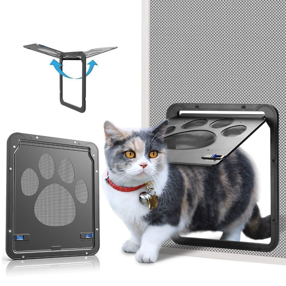 Image of A Window Screen Door For Small Dogs And Cats Measuring 24×29 Cm, With An Of 20.5×26 Cm, Ideal For Small To Medium Pets