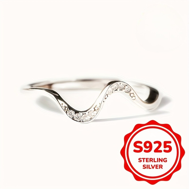 TEMU Bague S925 en Argent Pur avec Moissanite Incrustée Motif pour Femmes et Hommes, Bijou de Port Décontracté