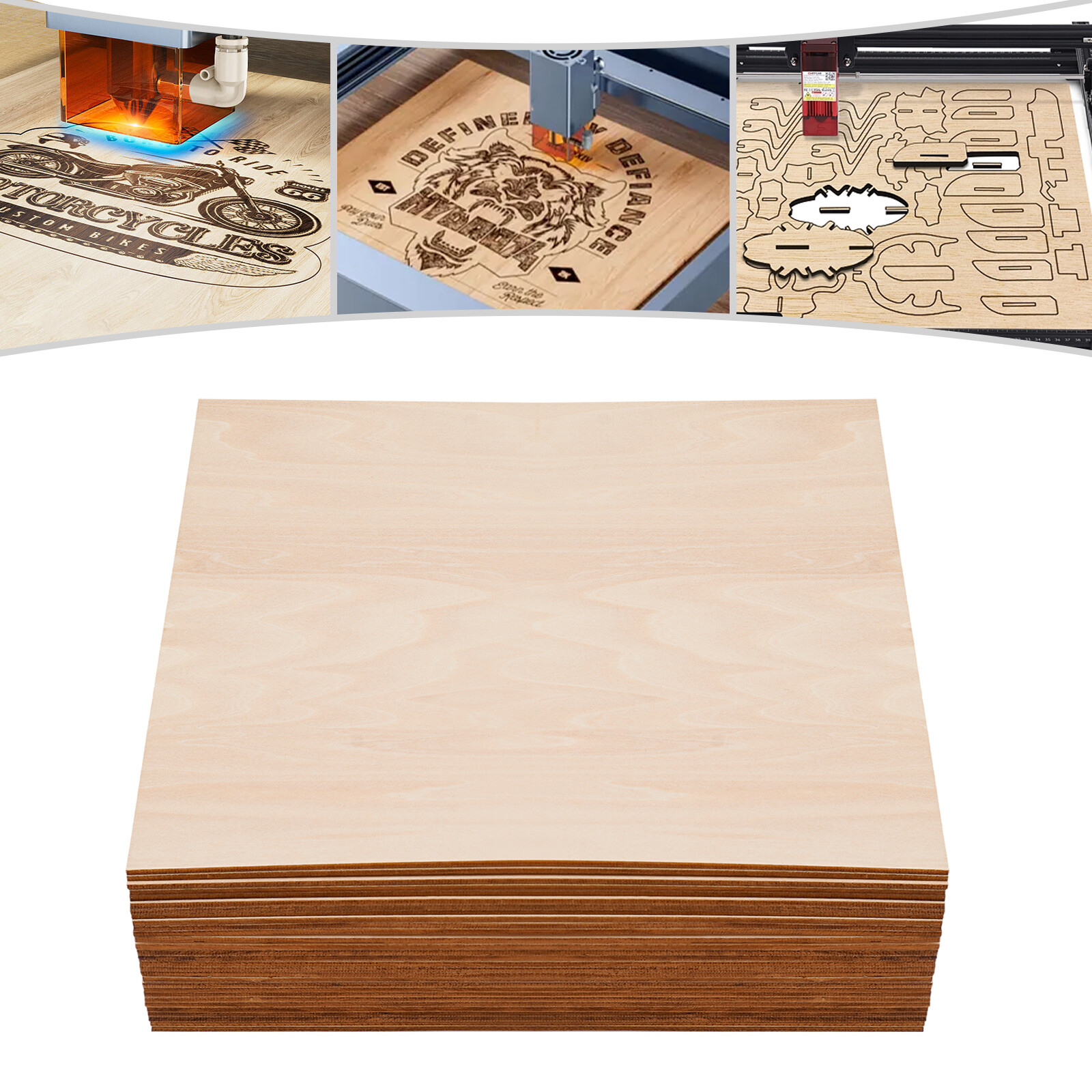 TEMU Lot de 30 feuilles de tilleul naturel non de 3 mm d'épaisseur, 30 x 30 cm, planches de bois vierges lisses pour l'artisanat, la construction de