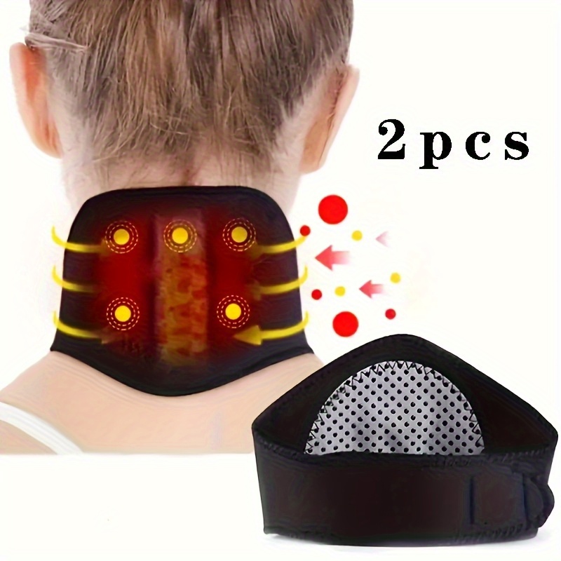 2-pack Adjustable Cervical Support Collars - Magnetic Neck Support, Breathable Ergonomic Collar, Unisex, Adjustable For , Lightweight For Wear, Ideal For Home, Travel, And Office Use