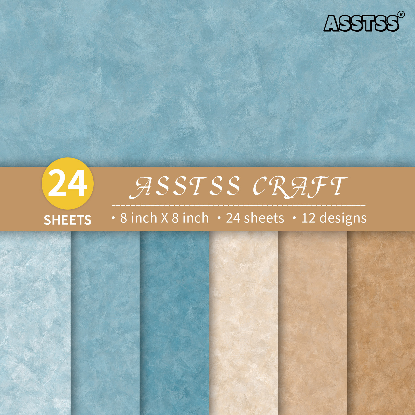 TEMU Bloc de papier pour scrapbooking ASSTSS de 24 feuilles - Papier cartonné épais adapté au journaling, à du collage et aux loisirs créatifs de