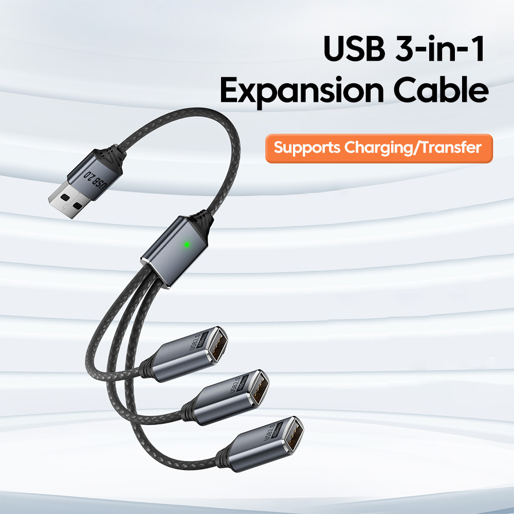 Usb2.0 Adapter, Usb/type C 3-in-1 Expansion Cable, Usb Splitter Charging Transfer Converter Cable, Universal Otg Adapter Cable For Iphone For